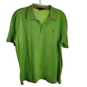 Ralph Lauren Golf Women’s Polo Shirt Vibrant Lime Green Pink Pony Logo Medium